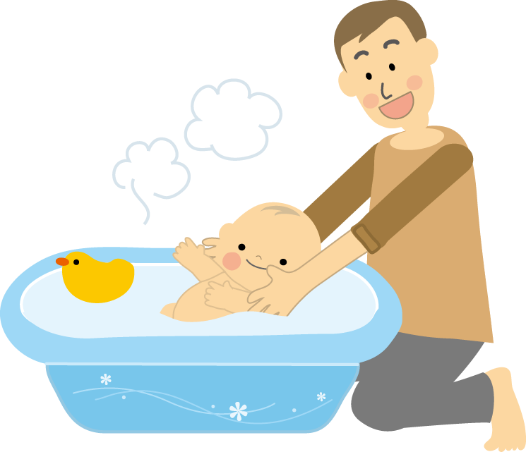育児のイラストお風呂 赤ちゃん 無料イラスト フリー素材