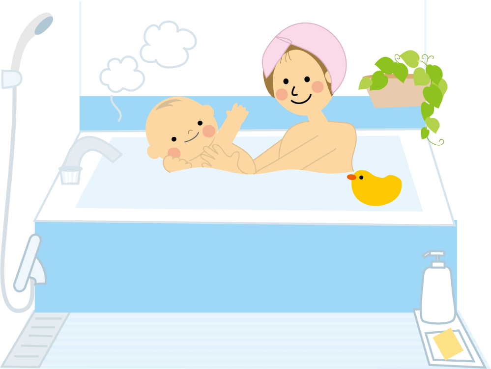 育児のイラストお風呂 赤ちゃん 無料イラスト フリー素材
