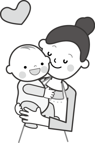 赤ちゃんとママ 育児 無料イラスト フリー素材 1