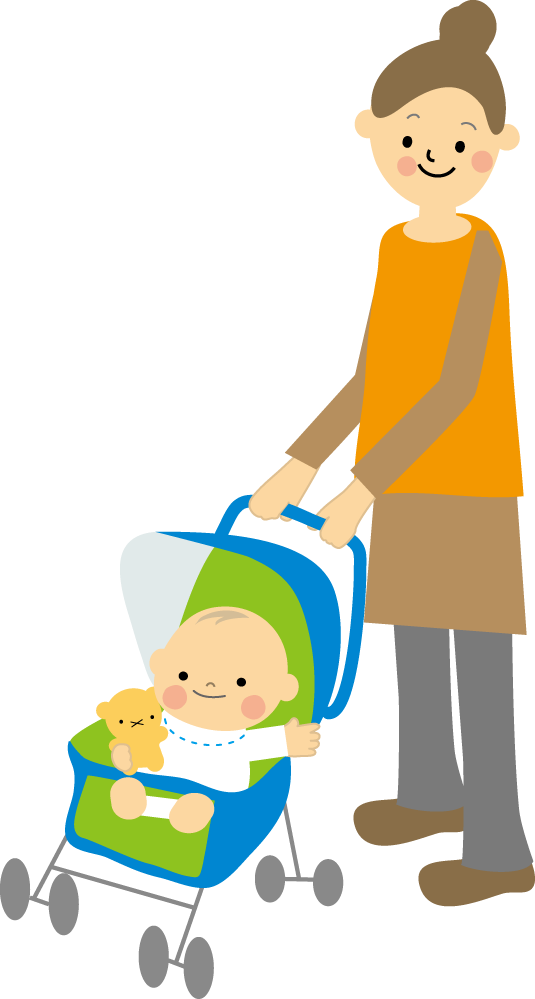 ベビーカー 赤ちゃんとママ 無料イラスト フリー素材
