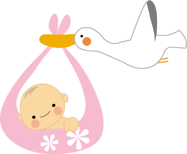 赤ちゃんとコウノトリのイラスト ｂａｂｙ 無料イラスト フリー素材