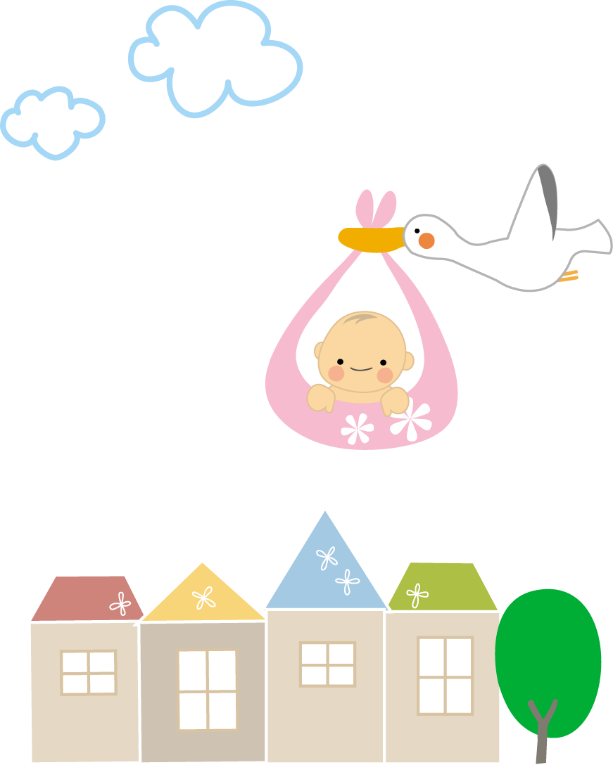 赤ちゃんとコウノトリのイラスト ｂａｂｙ 無料イラスト フリー素材