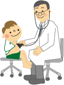 健康診断の子供と医師のイラスト1