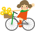 自転車と子供のイラスト1