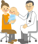 赤ちゃん検診・医療のイラスト1