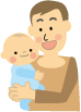パパと赤ちゃんのイラスト