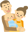 赤ちゃんとパパとママのイラスト1